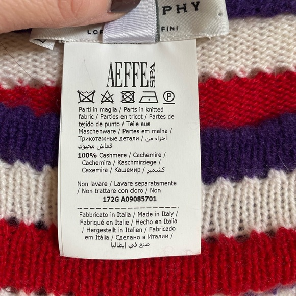 {Philosophy di Lorenzo Seraphini} Striped Ruffle Cashmere Sweater - Picture 14 of 16